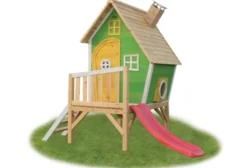 Petite cabane sur pilotis verte fantasia