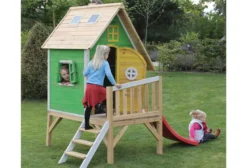 Petite cabane sur pilotis verte fantasia