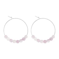 Petites créoles kunzite & argent