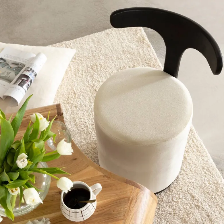 Petit fauteuil blanc en manguier adonis