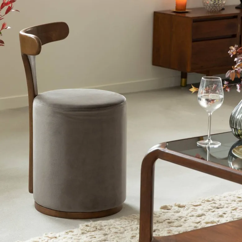Petit fauteuil gris en manguier adonis