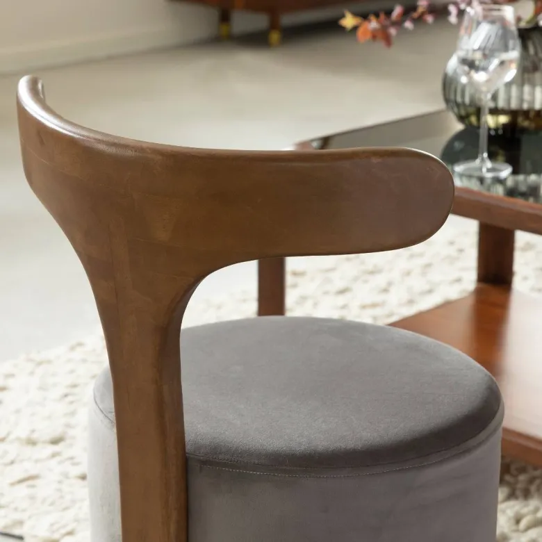 Petit fauteuil gris en manguier adonis