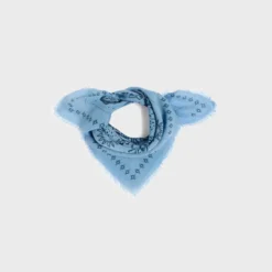 Petit foulard en laine sacha bleu Bleu