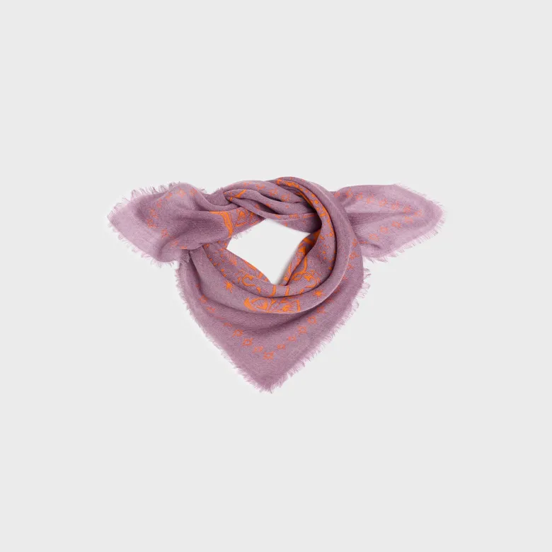 Petit foulard en laine sacha mauve Violet