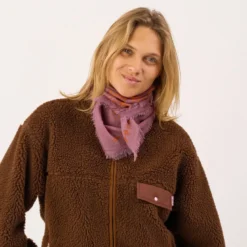 Petit foulard en laine sacha mauve Violet