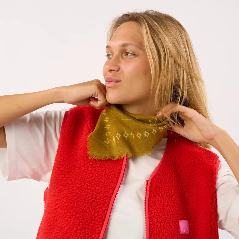 Petit foulard en laine sacha rouge Jaune
