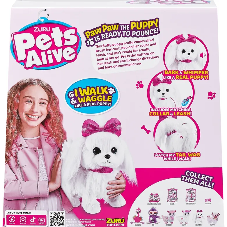 Pets alive - paw paw peluche interactive