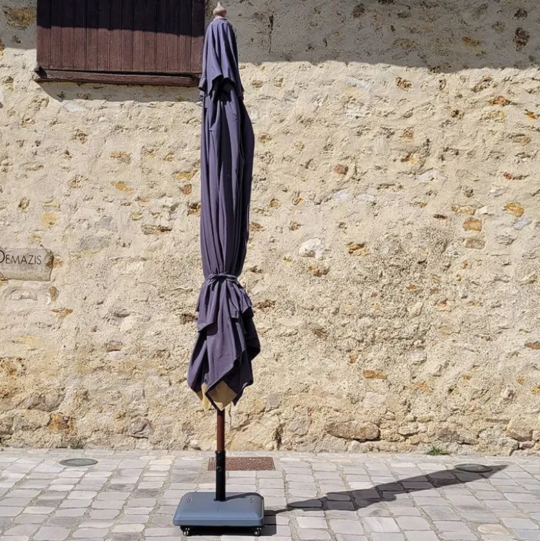 Pied de parasol carré en ciment gris 50 kg basalta