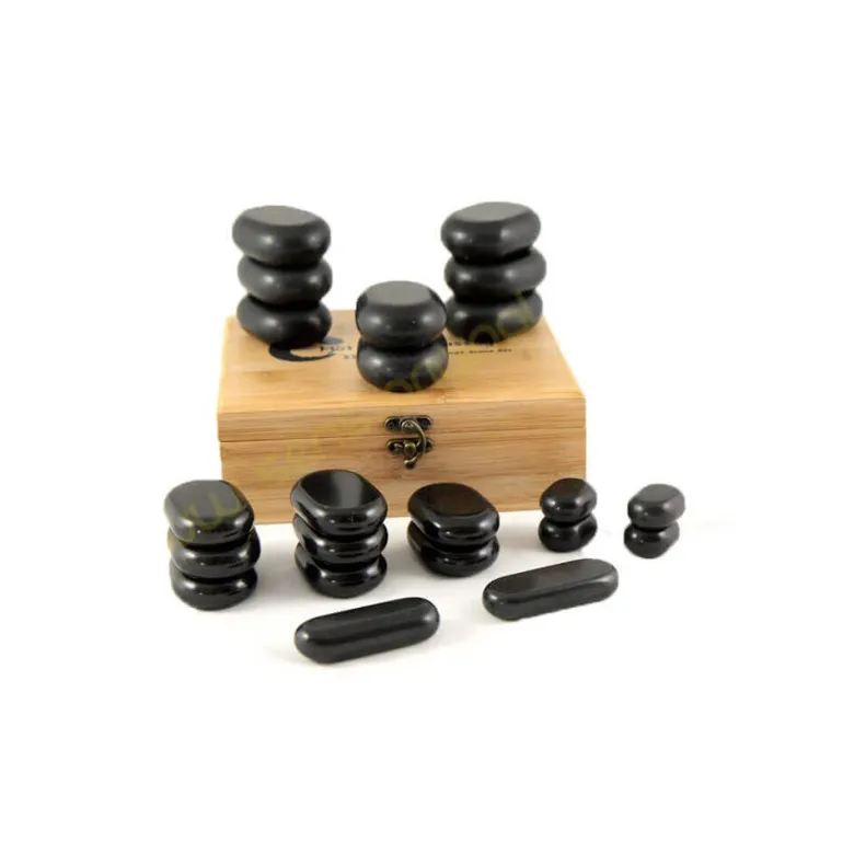 22 pierres de massage en basalte