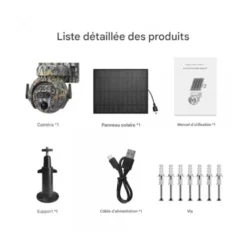 Piège photo wifi - 360° panneau solaire