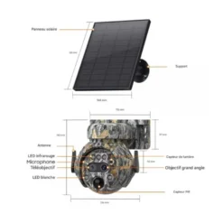 Piège photo wifi - 360° panneau solaire