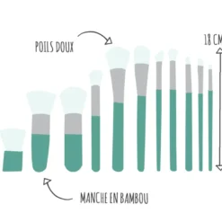 Pinceaux en bambou - lot de 11 pièces