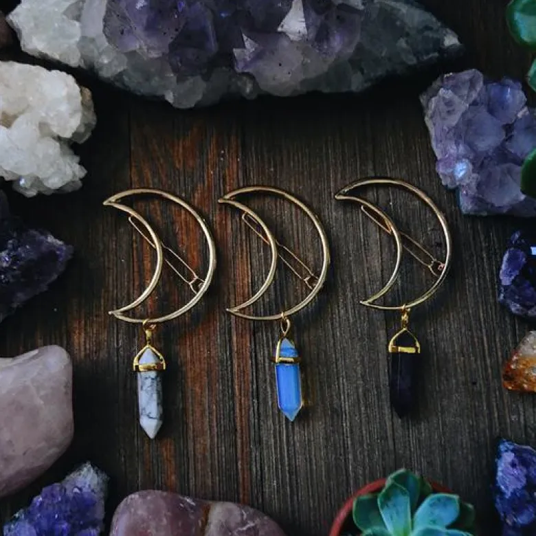 Pince à cheveux broche en howlite