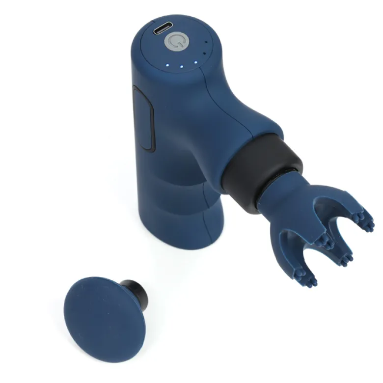 Pistolet de massage de voyage rechargeable têtes interchangeables Bleu