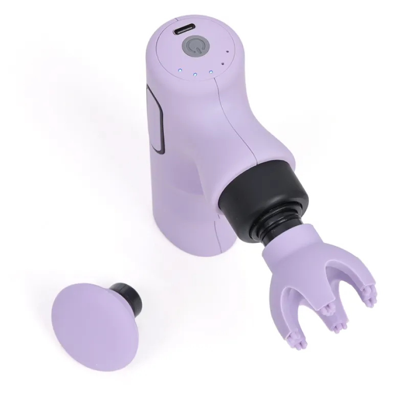 Pistolet de massage de voyage rechargeable têtes interchangeables Violet