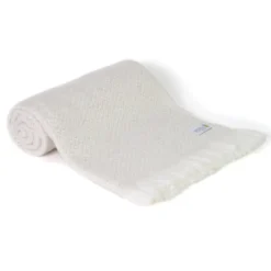 Plaid cachemire et laine beige amande