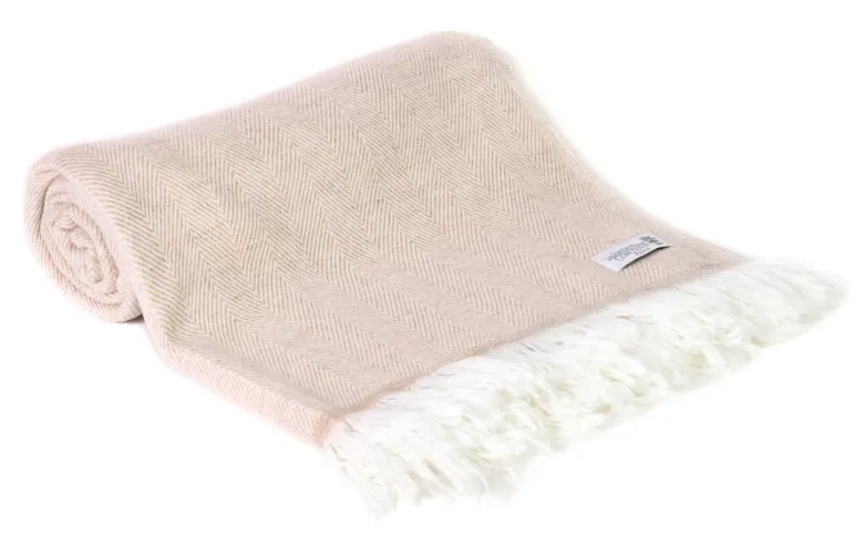 Plaid cachemire et laine camel