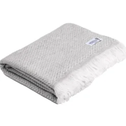 Plaid cachemire et laine gris argenté