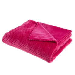 Plaid damier 130x170 cm Fushia