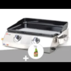 Plancha gaz 2 brûleurs vera 200 - somagic + dégraissant plancha