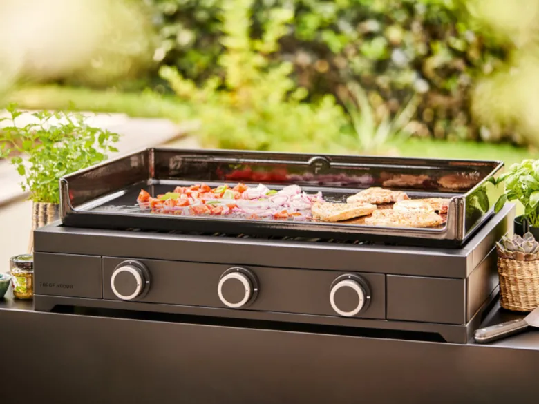 Plancha gaz modern 75 acier noir - forge adour