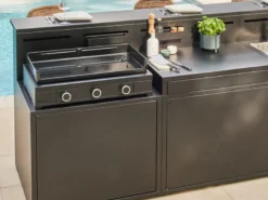 Plancha gaz modern 75 acier noir - forge adour