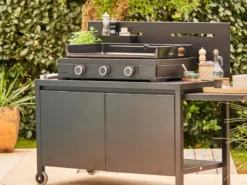 Plancha gaz modern 75 acier noir - forge adour