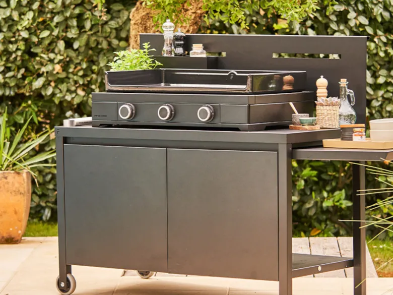 Plancha gaz modern 75 acier noir - forge adour