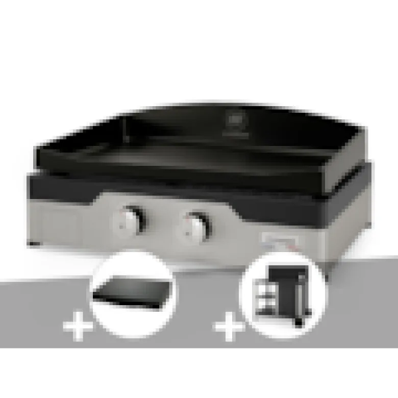 Plancha gaz signature allure 260 duo + couvercle de protection + desserte - le m