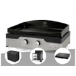 Plancha gaz signature allure 260 duo + housse de protection + chariot + couvercl