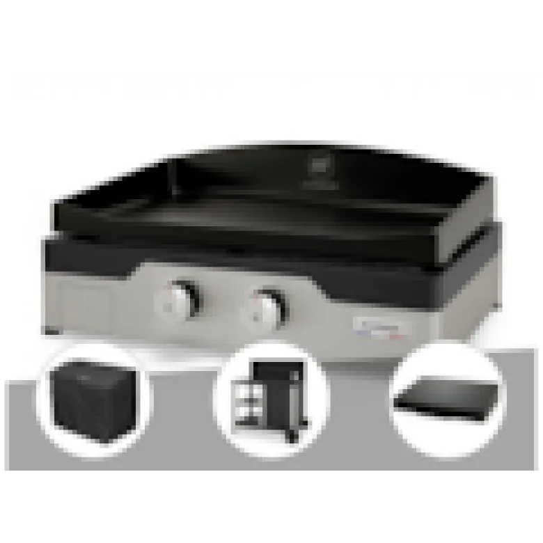 Plancha gaz signature allure 260 duo + housse de protection + chariot + couvercl