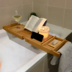 Plateau de baignoire en bambou