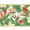 Plateau de service fleurs exotiques 50cm