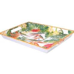 Plateau de service fleurs exotiques 50cm