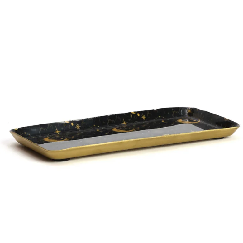 Plateau en métal lunes et étoiles