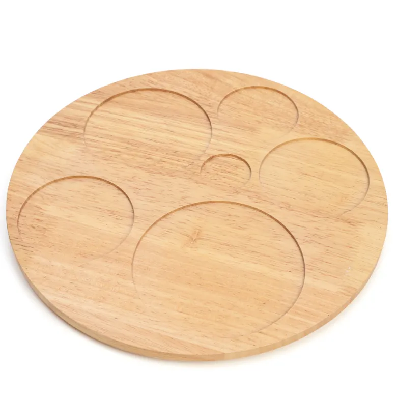 Plateau et coupelles pour l'apéritif en bois et céramique Kiyo