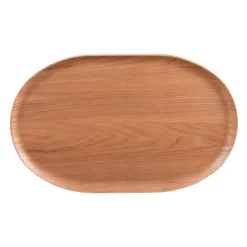 Plateau ovale bois naturel 40x25 cm