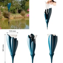 Pluviomètre de jardin design rouge