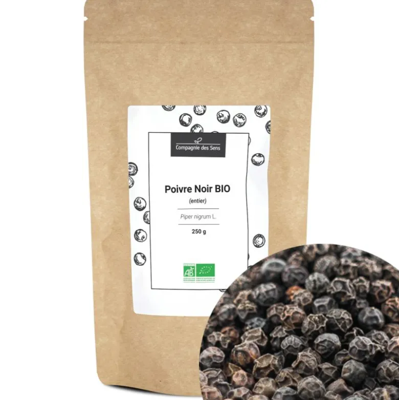 Poivre noir bio - 250g - grains entiers