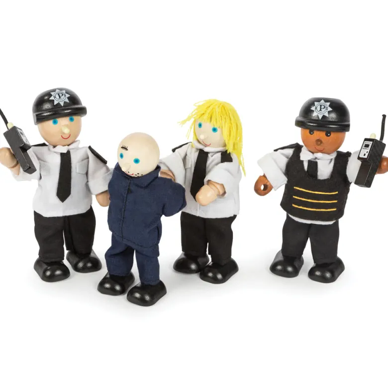 Policiers et prisonniers en bois