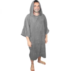 Poncho adulte , sortie de bain - gris