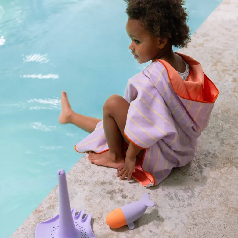 Poncho de plage lavande (60 x 60 cm)