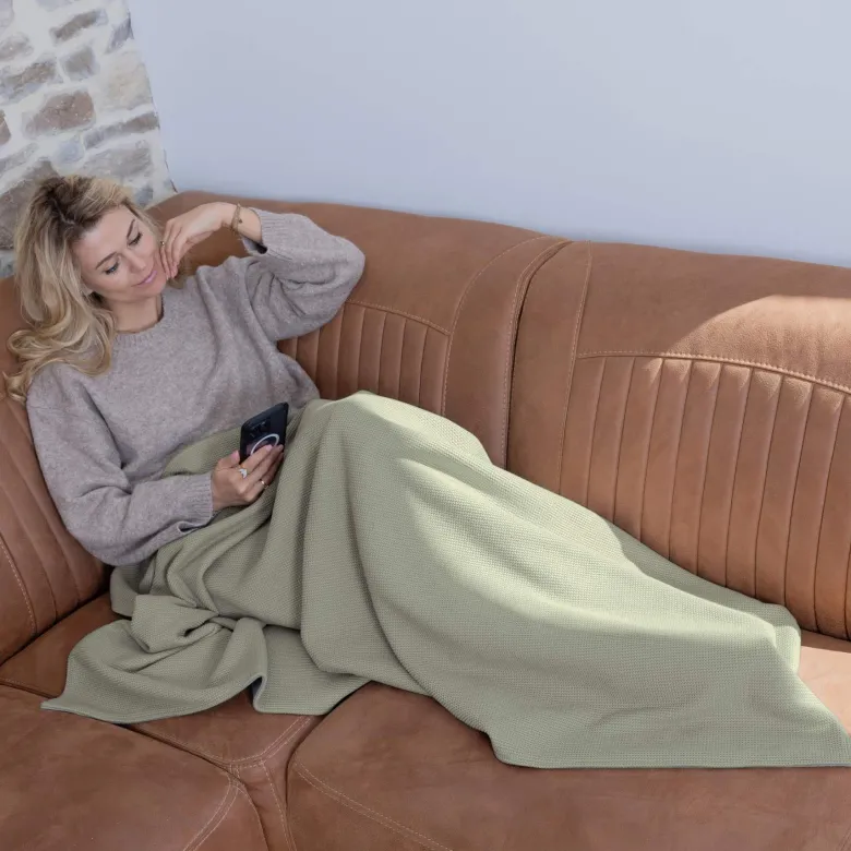 Poncho et plaid chauffant sans fil pour extérieur et intérieur, powerbank inclus