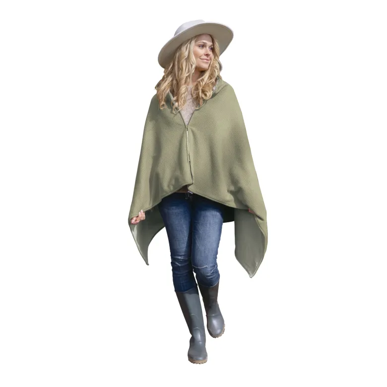 Poncho et plaid chauffant sans fil pour extérieur et intérieur, powerbank inclus