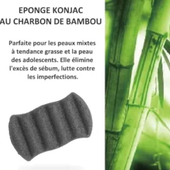 Éponge konjac corps charbon bambou