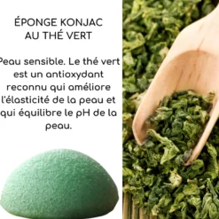 Éponge konjac spéciale yeux au thé vert
