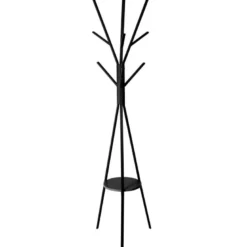 Porte-manteaux métal et bois noir