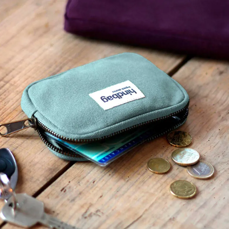 Porte-monnaie coton bio Lili Hindbag Sauge