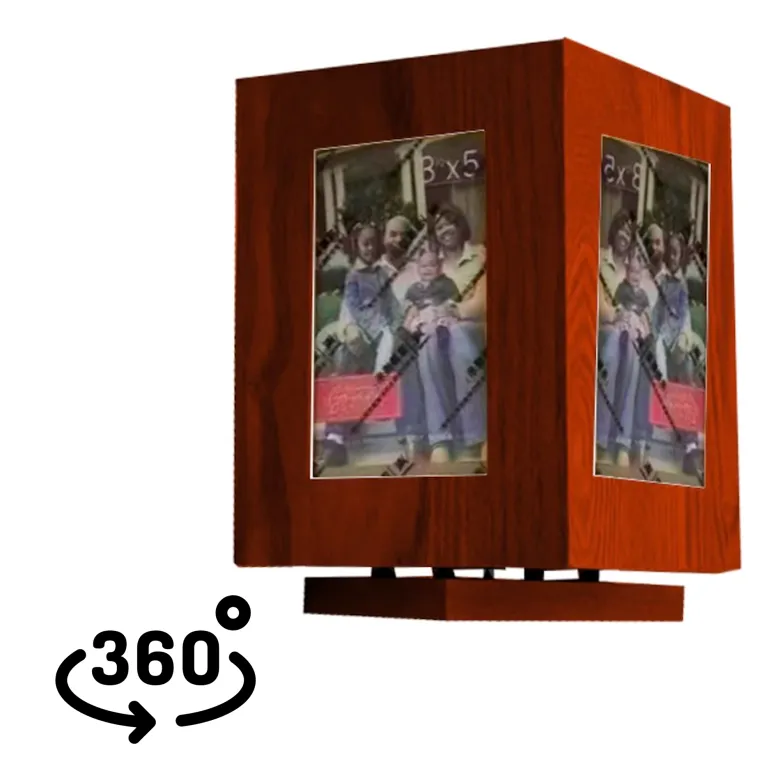 Porte photos 360 bois massif rotation 360° 5 classeurs 100 photos