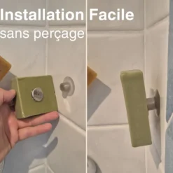 Porte-savon magnétique mural – sans perçage & séchage rapide
